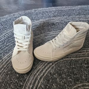 Vans Sk8 Hi sneakers cream checkerboard 6 7.5